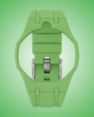 MATTEO - Bracciale in silicone verde con logo a contrasto