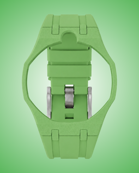 MATTEO - Bracciale in silicone verde con logo a contrasto