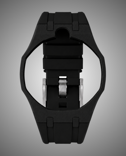 LUCA - Bracciale silicone nero stile pop