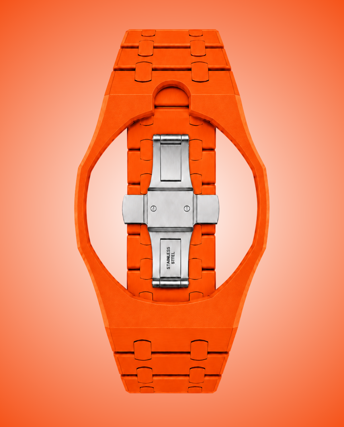 GIULIA - Bracciale in ceramica arancio con logo a contrasto