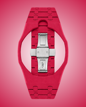 AURORA - Bracciale in ceramica rosso con dettagli eleganti