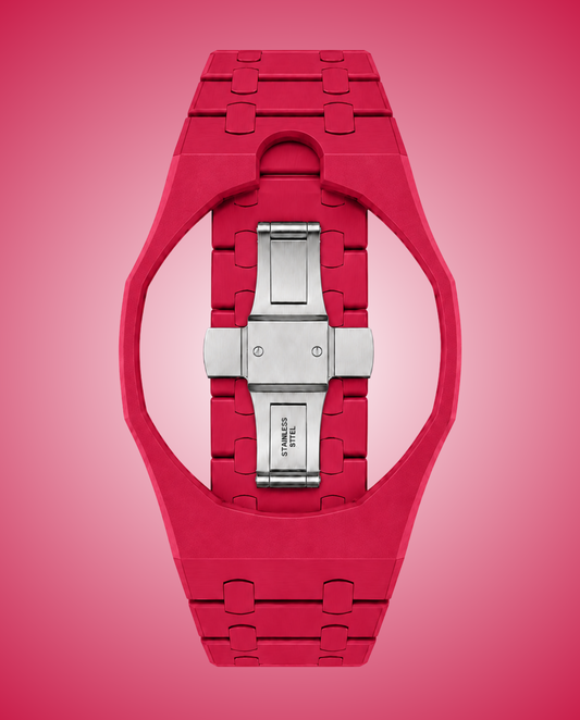 AURORA - Bracciale in ceramica rosso con dettagli eleganti