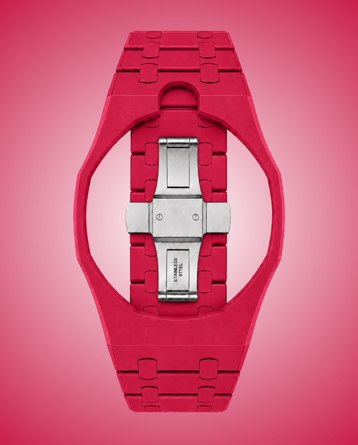 Bracciale in ceramica rosso con dettagli eleganti